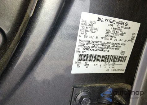 2023 Ford Mustang Mach-E Premium from USA, damaged, VIN 3FMTK3SU6PMB09798